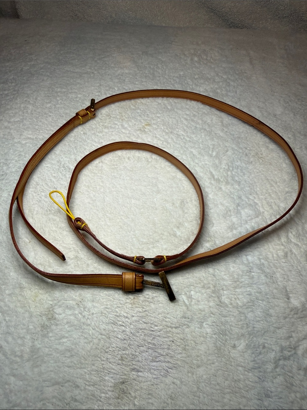 Louis Vuitton Natural Tan Vachetta Leather Strap with Brass Accent